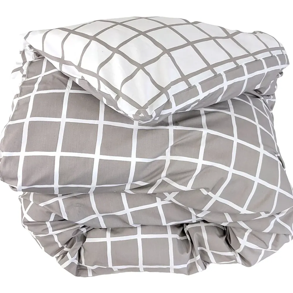 Linnea Housse de couette 200x200 cm percale coton DDM MAX Gris* Housse De Couette