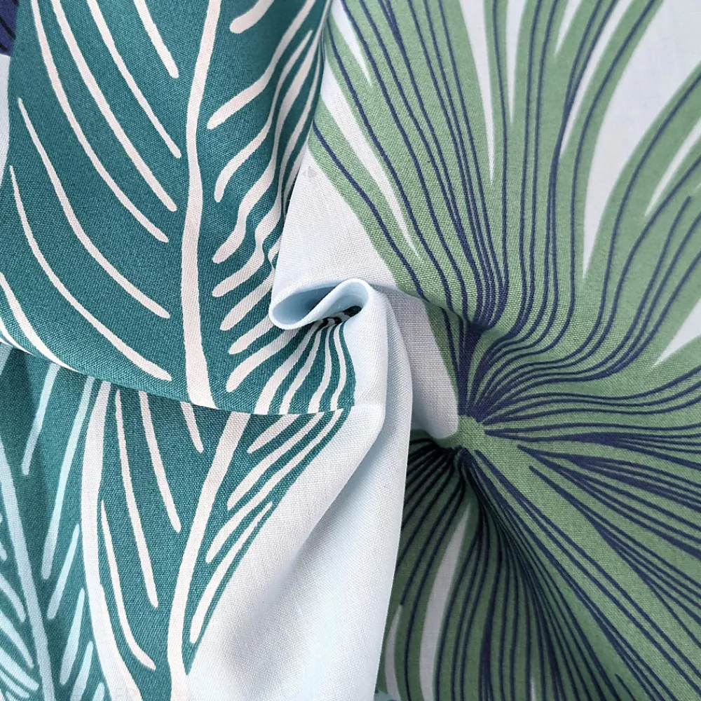 Linnea Housse de couette 240x220 cm percale de coton MOOREA PACIFIC bleu/vert* Housse De Couette