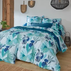 Linnea Housse de couette 240x220 cm percale de coton MOOREA PACIFIC bleu/vert* Housse De Couette