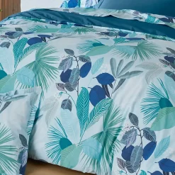 Linnea Housse de couette 240x220 cm percale de coton MOOREA PACIFIC bleu/vert* Housse De Couette