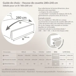Linnea Housse de couette 280x240 cm percale coton ELISA Rose* Housse De Couette