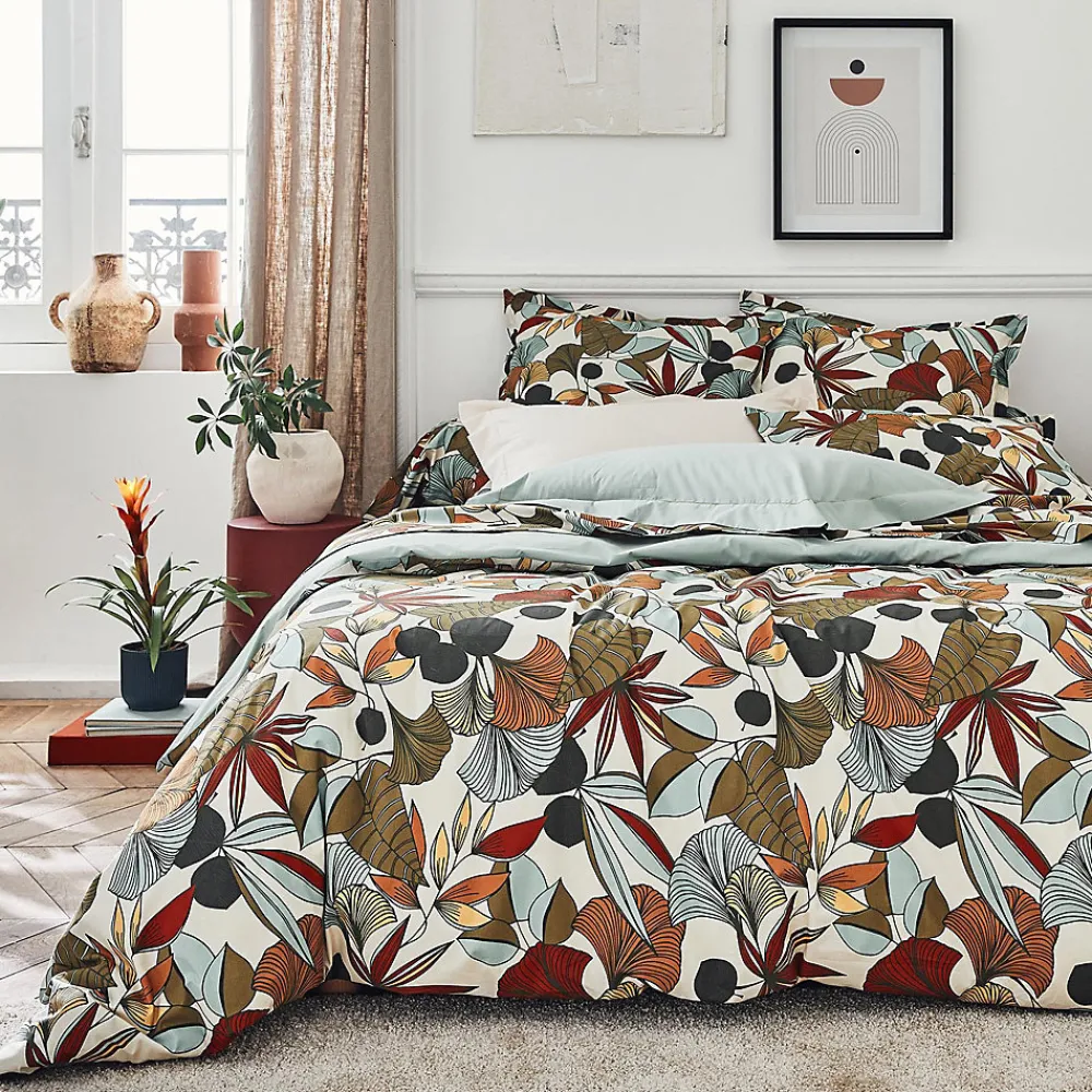 Linnea Housse de couette 140x200 cm percale coton CASCADE vert sauge* Housse De Couette