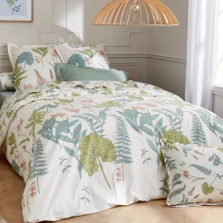 Housse de couette 240x220 cm percale coton FÉERIE Blanc sauge>Linnea Best