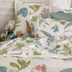 Housse de couette 240x220 cm percale coton FÉERIE Blanc sauge><noscript><img width=