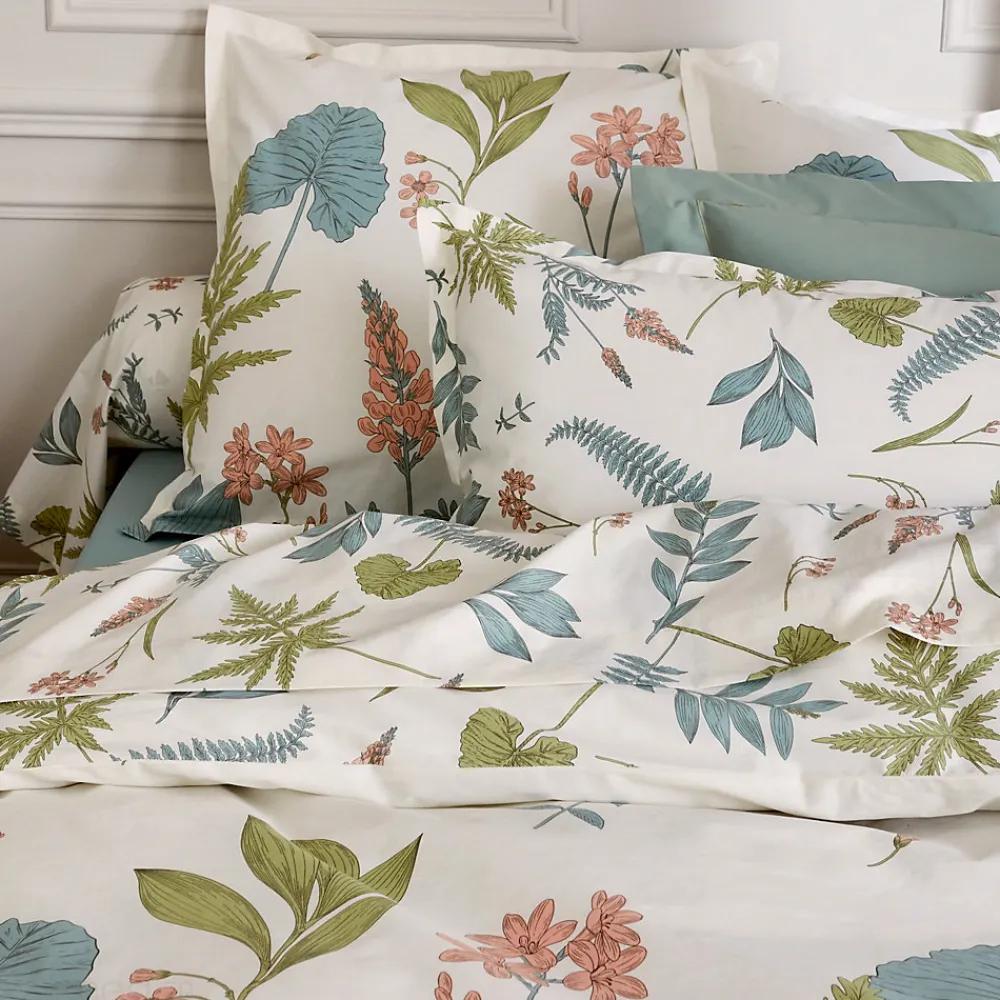 Housse de couette 240x220 cm percale coton FÉERIE Blanc sauge>Linnea Best