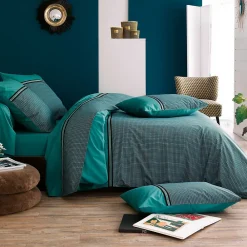 Linnea Housse de couette 240x220 cm percale de coton GUSTAV vert Emeraude* Housse De Couette