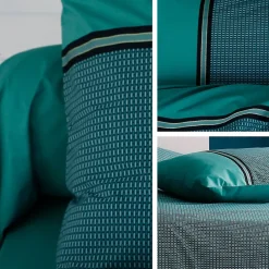 Linnea Housse de couette 240x220 cm percale de coton GUSTAV vert Emeraude* Housse De Couette