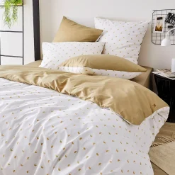 Linnea Housse de couette 280x240 cm percale coton ALEX marron Moka* Housse De Couette