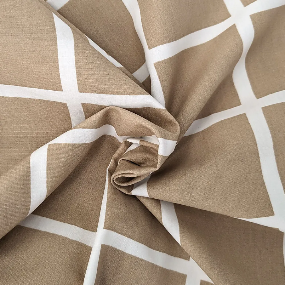 Housse de couette 200x200 cm percale coton DDM MAX Beige>Linnea
