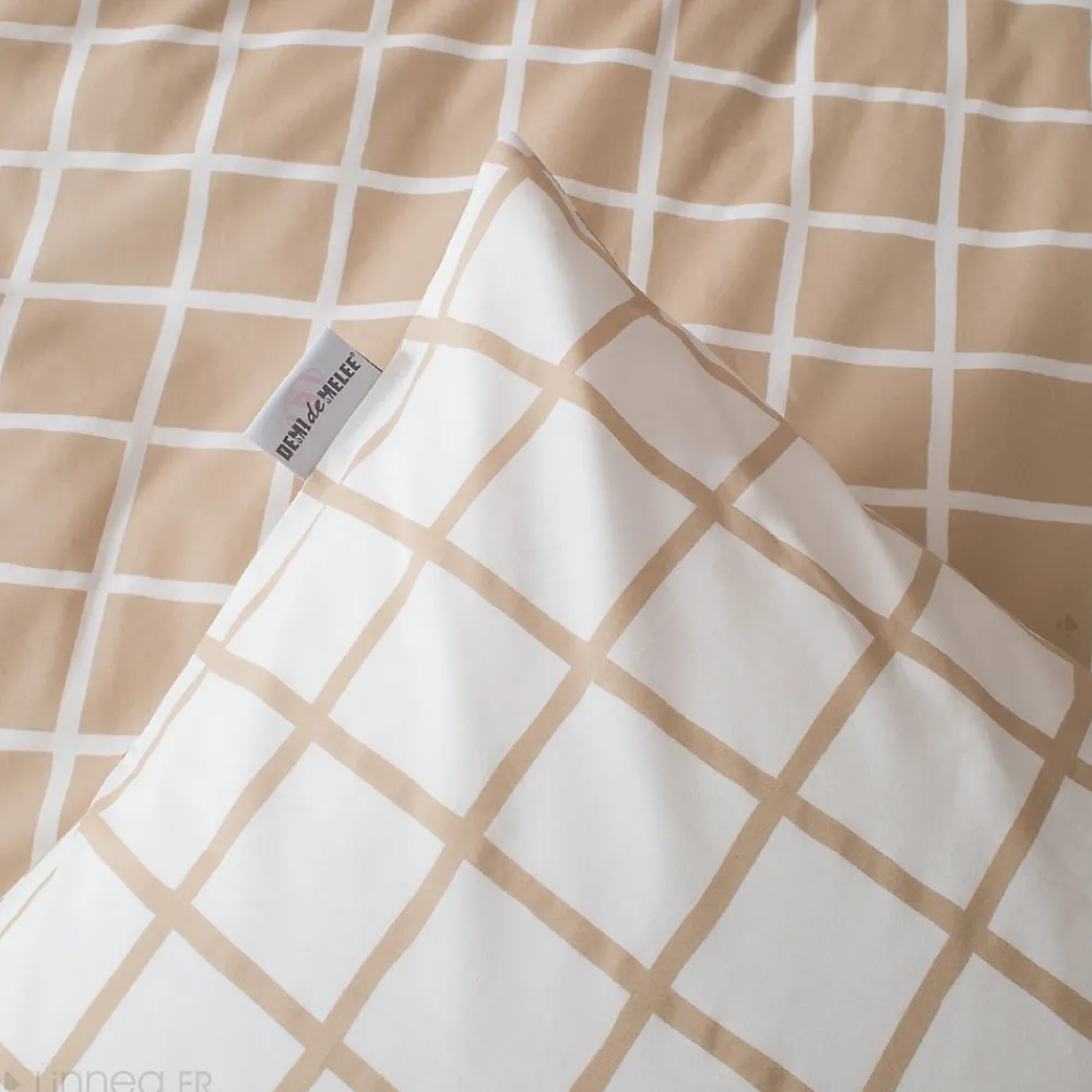 Housse de couette 200x200 cm percale coton DDM MAX Beige>Linnea