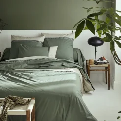 Housse de couette 240x220 cm percale coton NOA vert Kaki>Linnea New
