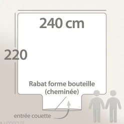 Housse de couette 240x220 cm percale coton NOA vert Kaki><noscript><img width=