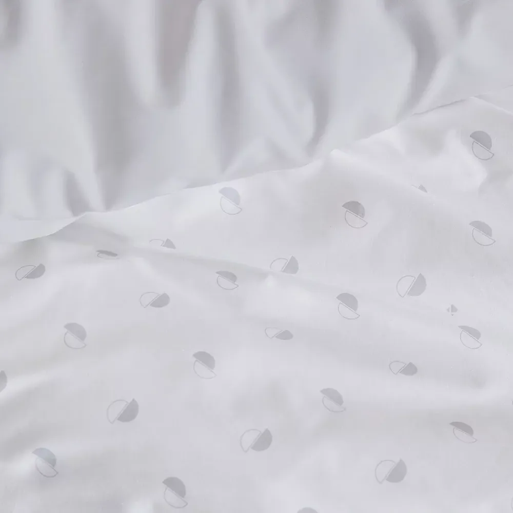 Linnea Housse de couette 140x200 cm percale coton ALEX gris Nuage* Housse De Couette