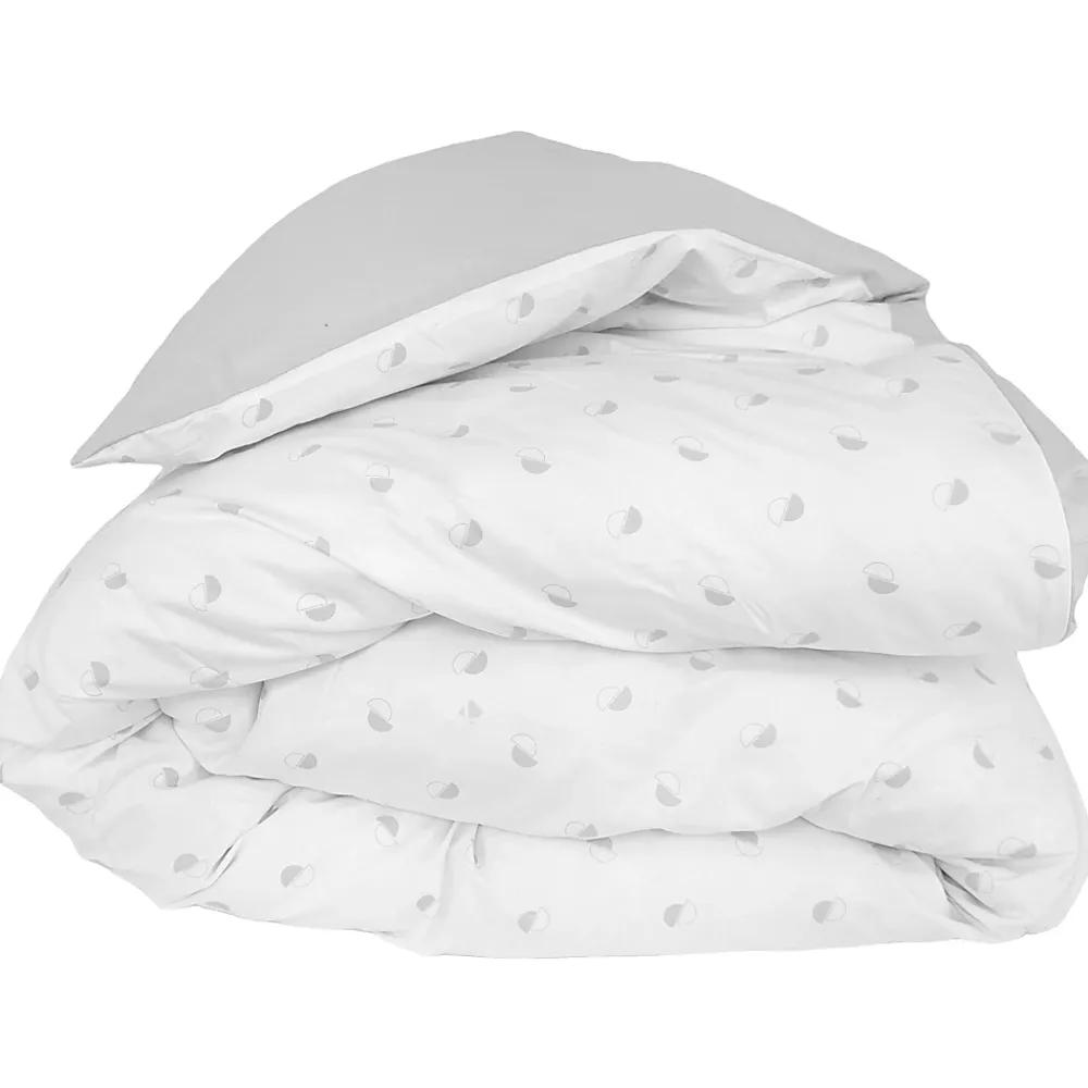 Linnea Housse de couette 140x200 cm percale coton ALEX gris Nuage* Housse De Couette