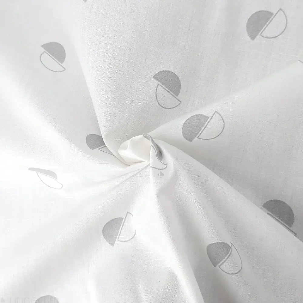 Linnea Housse de couette 140x200 cm percale coton ALEX gris Nuage* Housse De Couette
