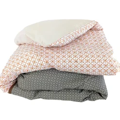 Linnea Housse de couette 140x200 cm percale coton GABIN marron* Housse De Couette