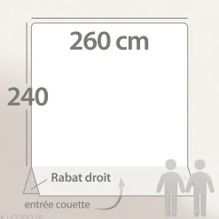 Housse de couette 260x240 cm Satin de coton VENDOME Bleu foncé><noscript><img width=