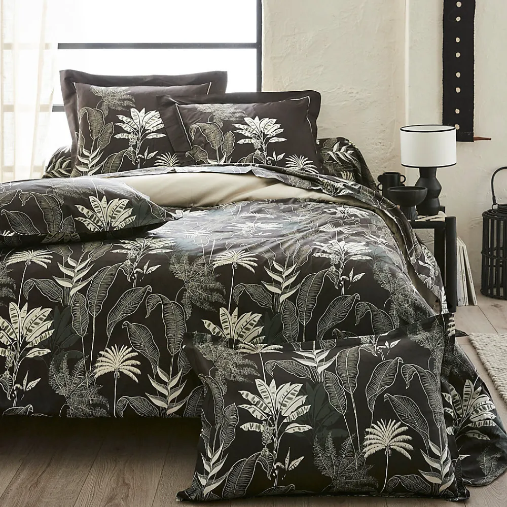 Linnea Housse de couette 200x200 cm satin de coton CAYENNE noir Ebène* Housse De Couette