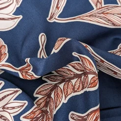Housse de couette 240x220 cm satin de coton BOTANIC bleu Nuit><noscript><img width=