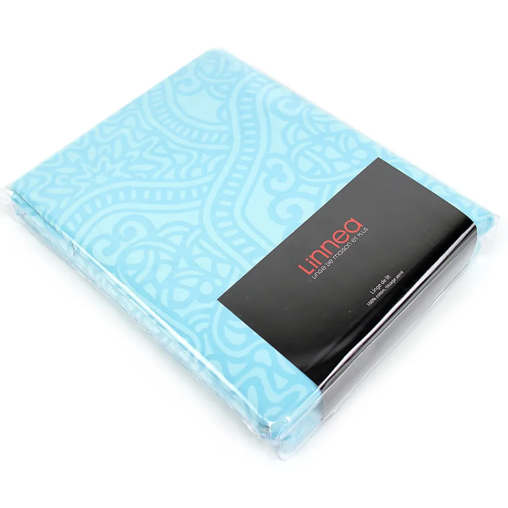 Housse de couette 240x220 cm Satin de coton PANTHEON Bleu clair>Linnea Hot