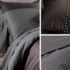 Linnea Housse de couette 280x240 cm satin de coton ENZO noir* Housse De Couette