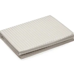 Linnea Housse de couette 280x240 cm satin CONCERTO rayures beige Lin* Housse De Couette