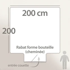 Housse de couette 200x200 cm satin de coton GRAND HÔTEL blanc><noscript><img width=