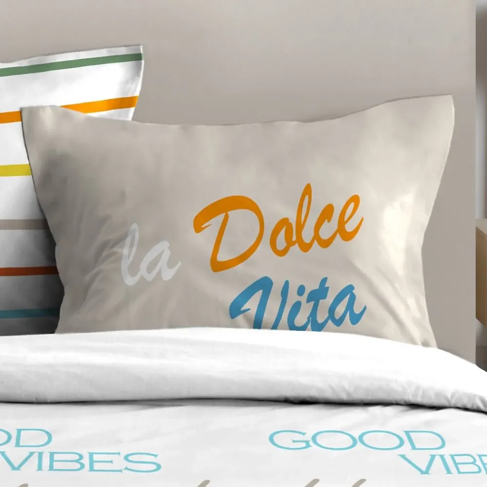 STOF Housse de couette 240x220 DOLCE VITA + 2 taies coton 57 fils* Housse De Couette