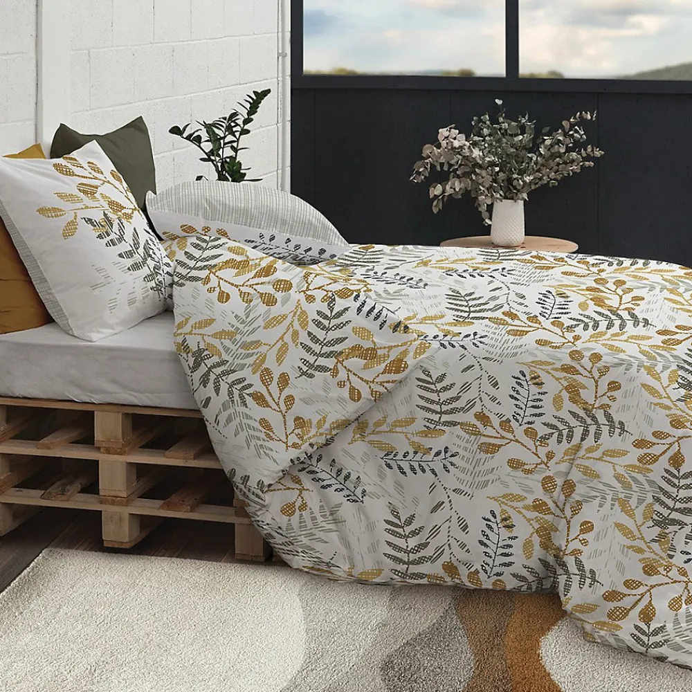 Atelier Du Coton Housse de couette 260x240 Eloa + 2 taies coton bio 57 fils* Housse De Couette