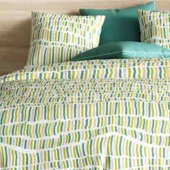 Housse de couette 240x220 Flava green + 2 taies coton 57 fils>Atelier Du Coton Outlet