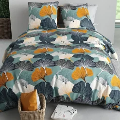 Housse de couette 240x220 GINK + 2 taies coton 57 fils><noscript><img width=
