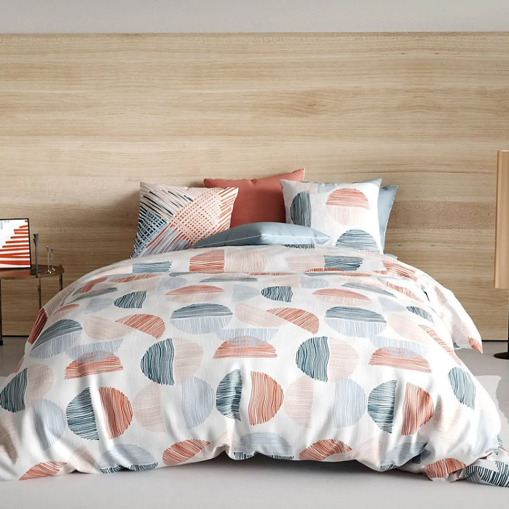 Housse de couette 240x220 Halley + 2 taies coton 57 fils>Atelier Du Coton Discount