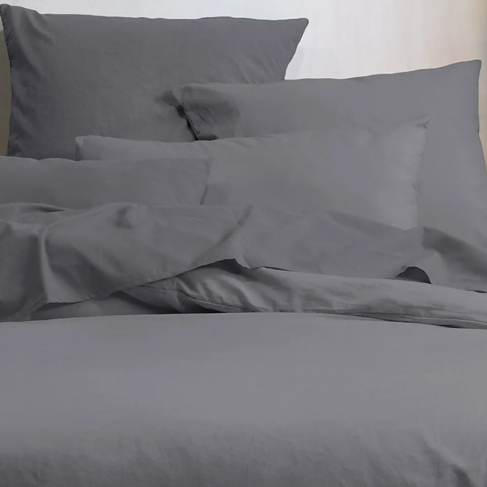 Lovely Casa Housse de couette 240x220 Horizon ardoise 100% coton bio 57 fils* Housse De Couette