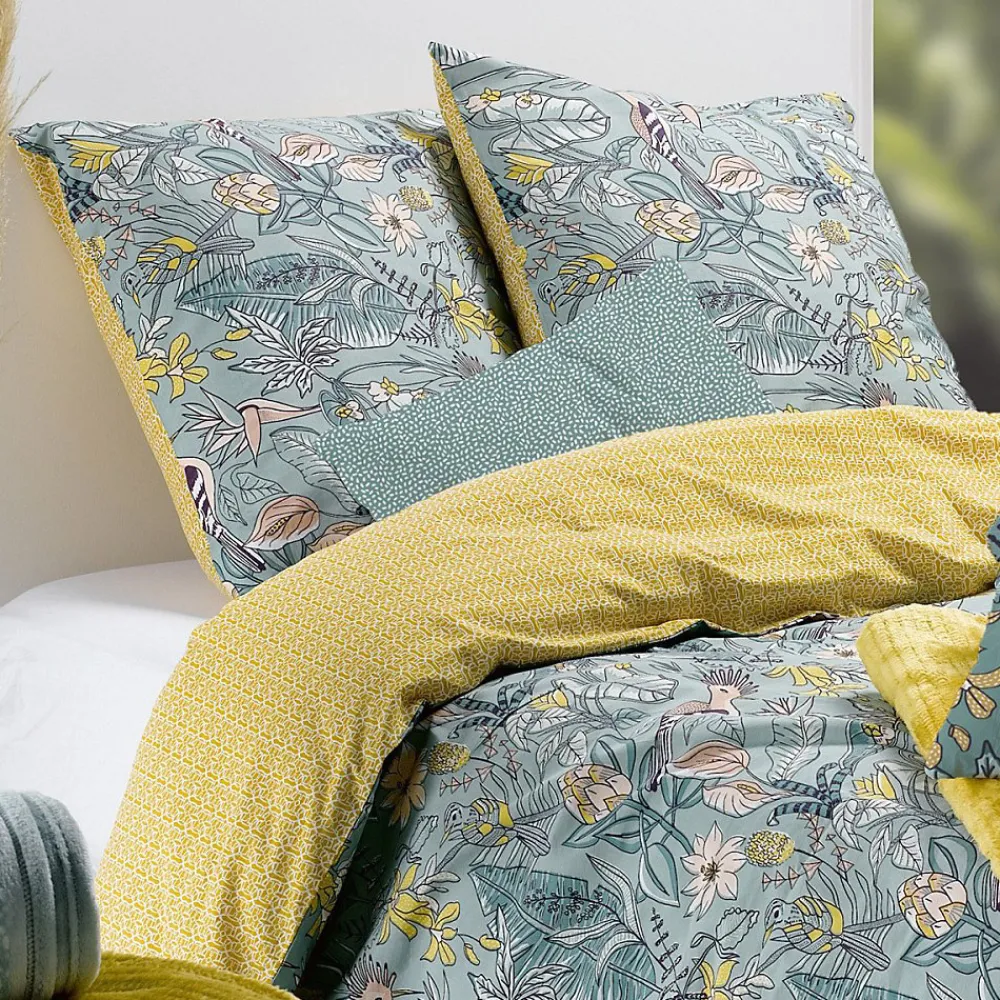 Housse de couette 240x220 Hupia + 2 taies coton 57 fils>Atelier Du Coton Outlet