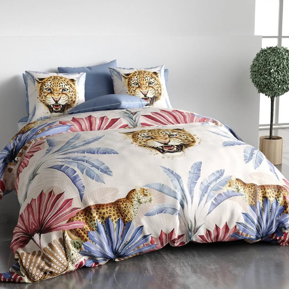 Atelier Du Coton Housse de couette 260x240 JAVA + 2 taies coton 57 fils* Housse De Couette