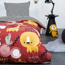 Housse de couette 140x200 Kids Happy Savane + 1 taie 100% coton 57 fils>Today Clearance