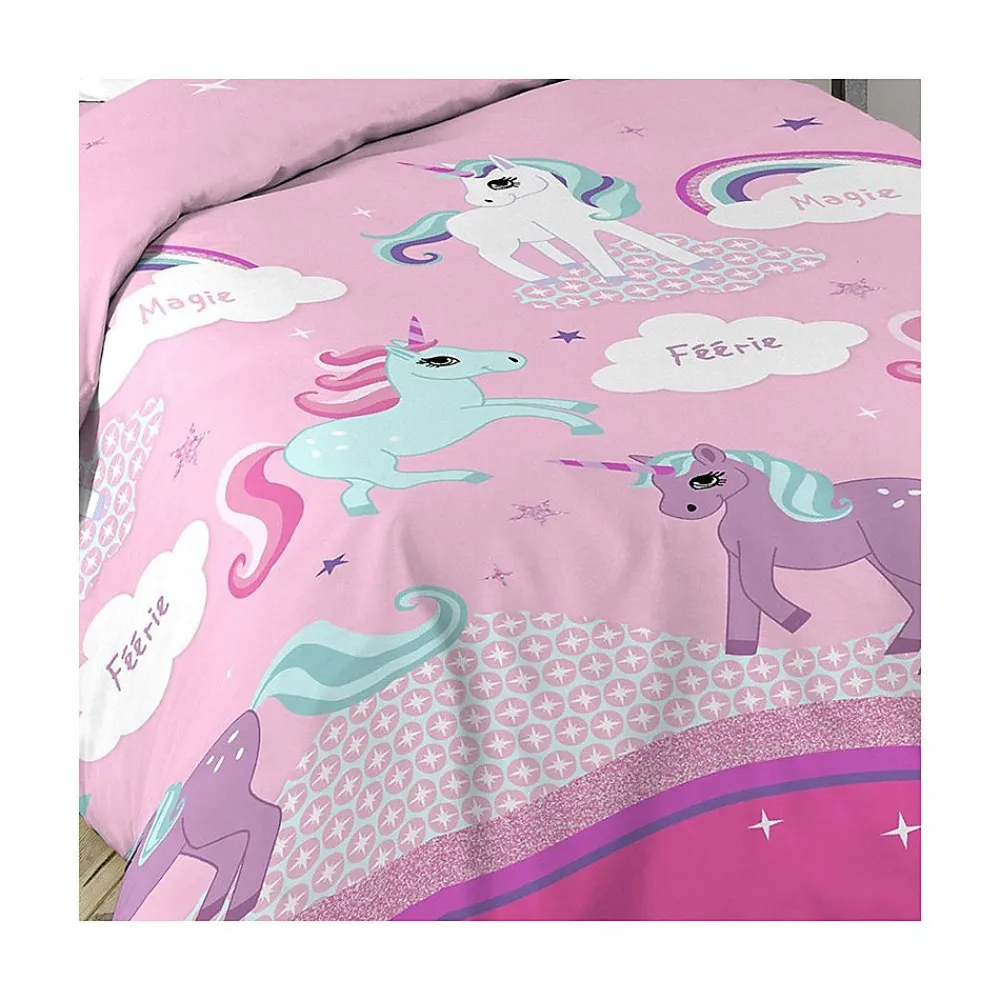 Housse de couette 140x200 Licorne + 1 taie coton>Douceur D'Intérieur Clearance