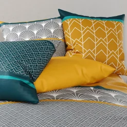 Housse de couette 240x220 Lupin + 2 taies coton 57 fils>Atelier Du Coton Clearance