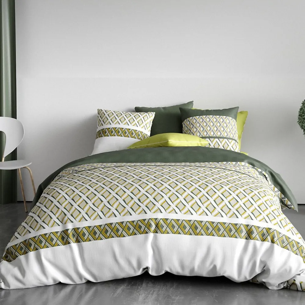 Atelier Du Coton Housse de couette 260x240 NAYAA + 2 taies coton 57 fils* Housse De Couette