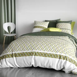 Atelier Du Coton Housse de couette 260x240 NAYAA + 2 taies coton 57 fils* Housse De Couette