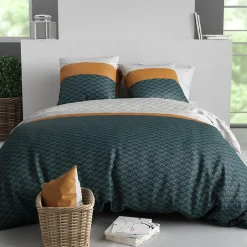 Atelier Du Coton Housse de couette 240x220 ORUS + 2 taies coton 57 fils* Housse De Couette