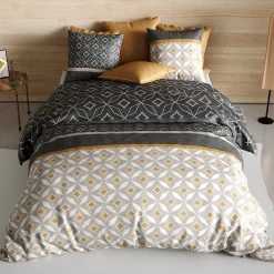 Atelier Du Coton Housse de couette 260x240 Ota + 2 taies coton 57 fils* Housse De Couette