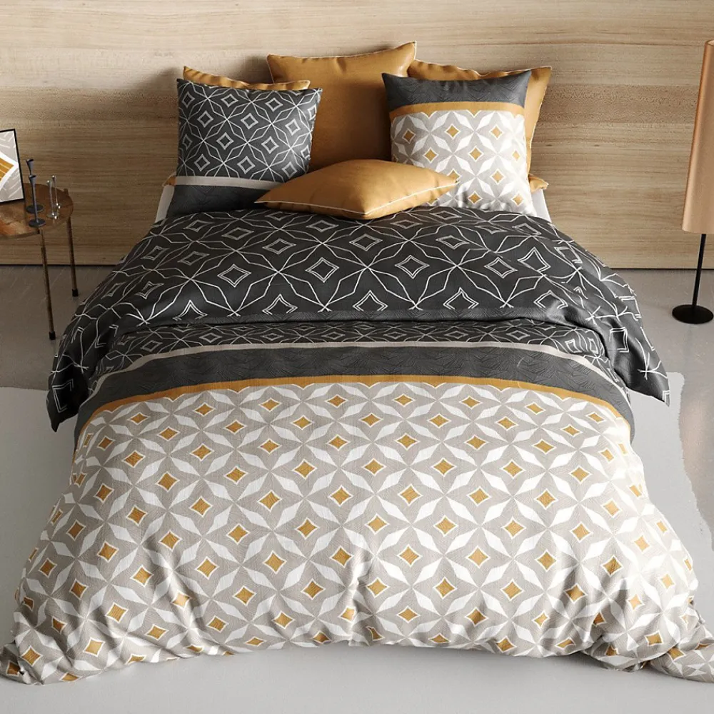 Atelier Du Coton Housse de couette 260x240 Ota + 2 taies coton 57 fils* Housse De Couette