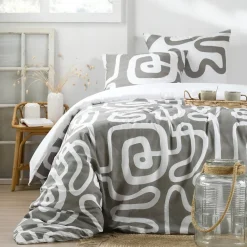STOF Housse de couette 240x220 PINTO + 2 taies coton 57 fils* Housse De Couette