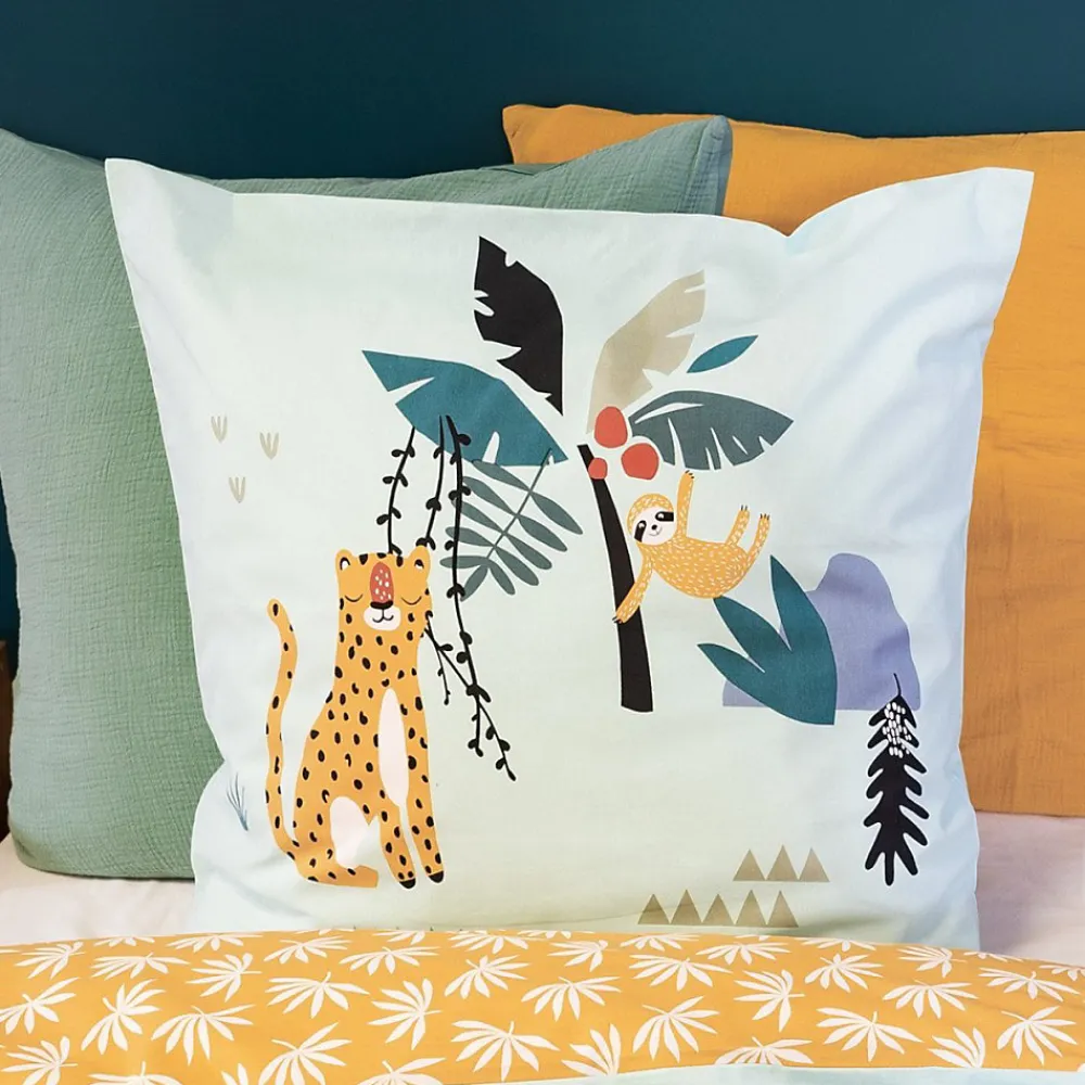 Housse de couette 140x200 réversible + 1 taie JUNGLE MANIA>Cote Deco Sale