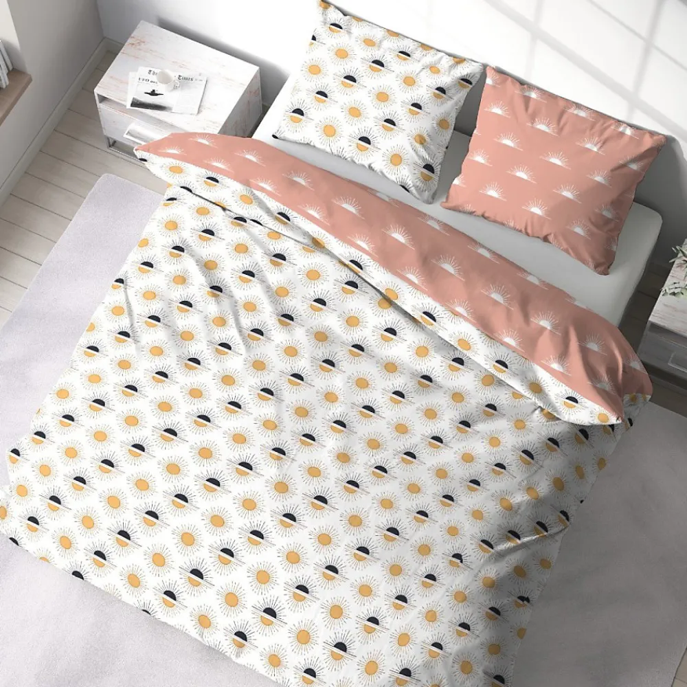 Cote Deco Housse de couette 260x240 TERRAMEA + 2 taies 100% coton adouci 57 fils/cm2* Housse De Couette