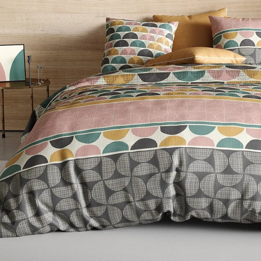 Atelier Du Coton Housse de couette 240x220 Thanos + 2 taies coton 57 fils* Housse De Couette