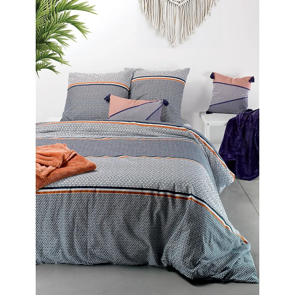 Atelier Du Coton Housse de couette 240x220 Tilak + 2 taies coton 57 fils* Housse De Couette