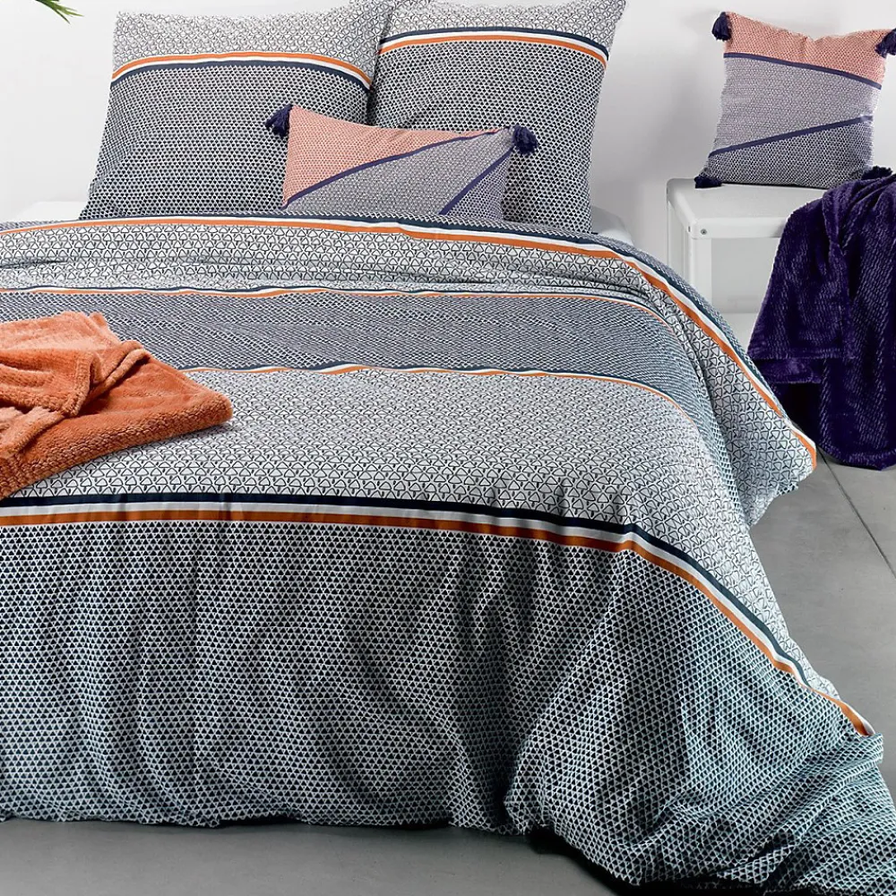 Atelier Du Coton Housse de couette 240x220 Tilak + 2 taies coton 57 fils* Housse De Couette