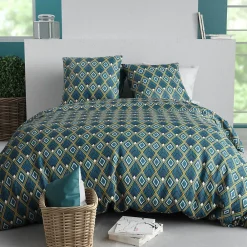Atelier Du Coton Housse de couette 260x240 TRISKA + 2 taies coton 57 fils* Housse De Couette